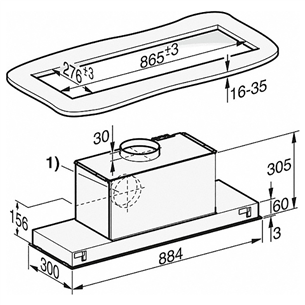 Miele, 600 m³/h, width 88.4 cm, inox - Built-in Cooker Hood