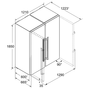 SBS Refrigerator Liebherr (185 cm)