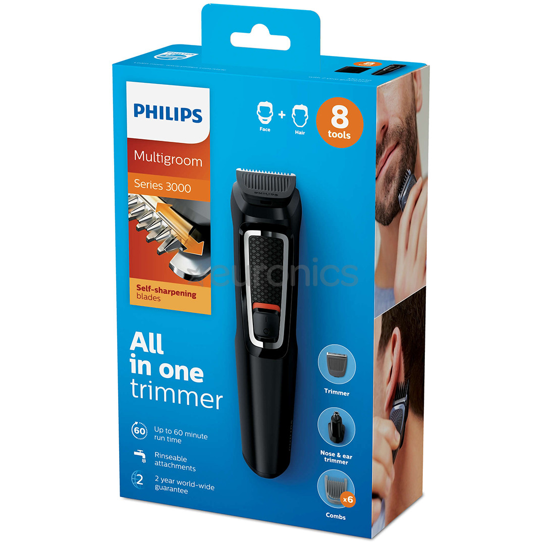 Philips Multigroom 3000 Series, 8 в 1, черный - Мультитриммер