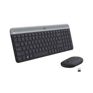 Logitech MK470 Slim Combo, US, must - Juhtmevaba klaviatuur + hiir