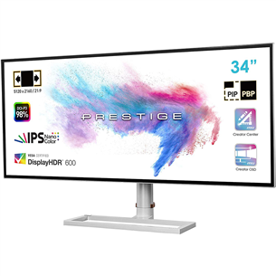 34'' UltraWide 5K2K WUHD Nano IPS-монитор MSI Prestige PS341WU