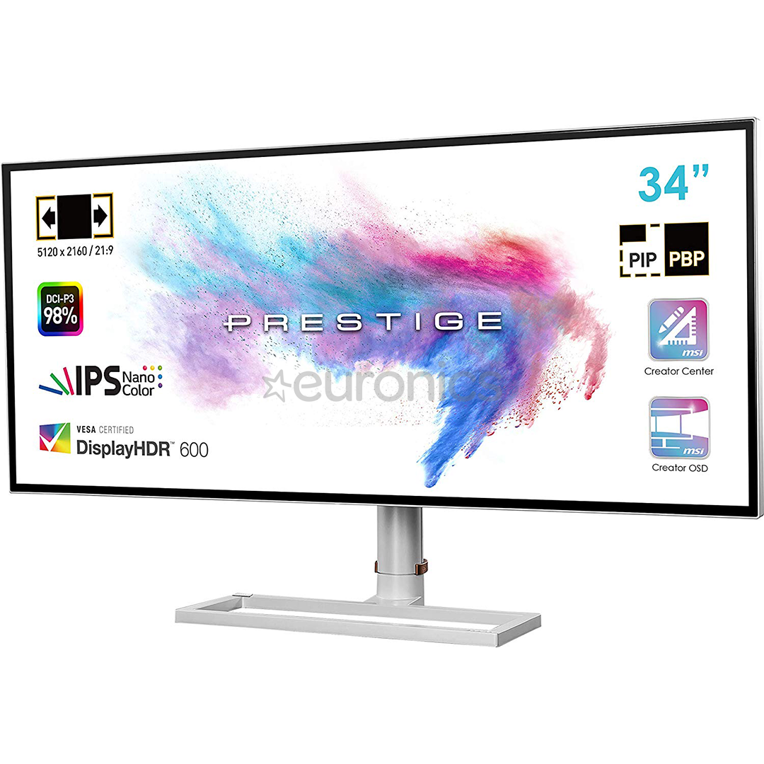 MSI Prestige PS341WU, 34'', UltraWide 5K2K WUHD, Nano IPS, white - Monitor