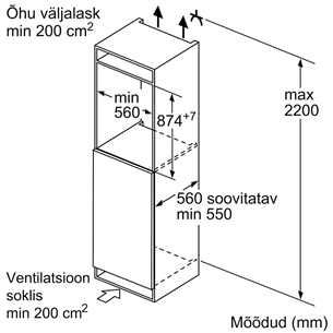 Built-in cooler Bosch (88 cm)