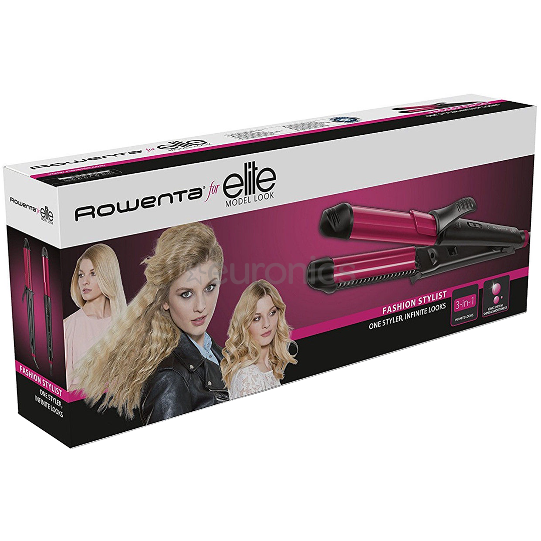 Rowenta Fashion Stylist, 170/200 °C, black/pink - Multistyler 3-in 1