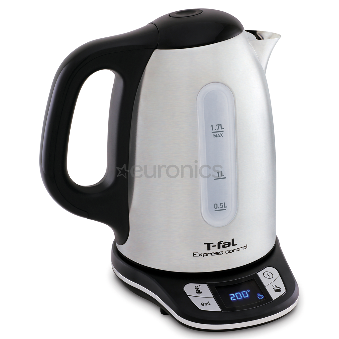 Tefal Express Control, pегулировка температуры, 1,7 л, нерж. сталь/черный - Чайник