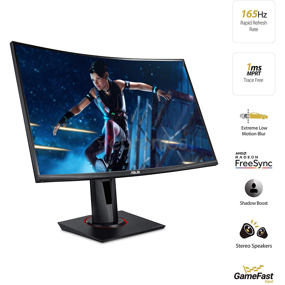 ASUS TUF Gaming VG27VQ, 27'', FHD, LED VA, 165 Hz, nõgus, must - Monitor