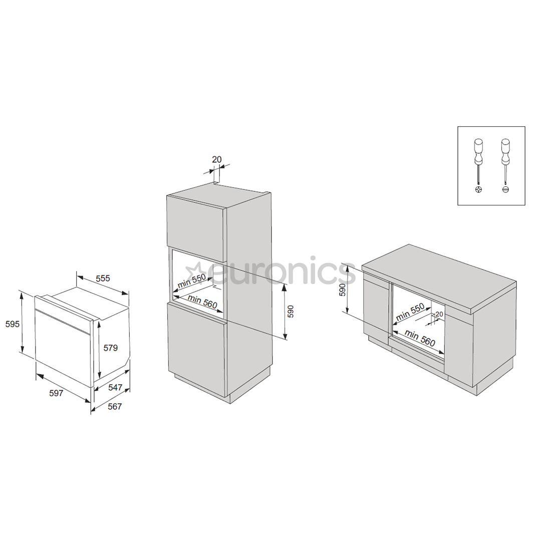 Integreeritav ahi Gorenje (pürolüütilise puhastusega)