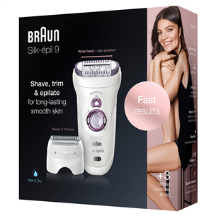 Braun Silk-epil 9 SensoSmart, белый/фиолетовый - Эпилятор SES9710