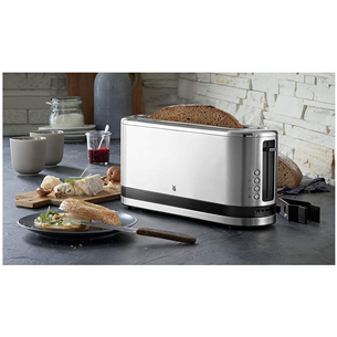 WMF KITCHENminis, 900 W, inox/black - Toaster, 414120011 | Euronics | Langschlitztoaster