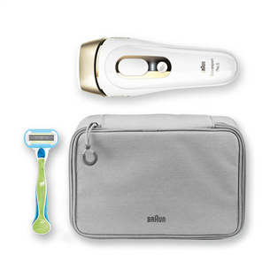 Braun Silk-expert Pro 5, бритва, сумка для хранения, белый/золотистый - Фотоэпилятор
