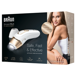 Fotoepilaator Braun Silk-expert Pro 5 + Venus Extra Smooth raseerija + Kosmeetikakott