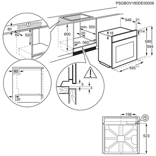 Electrolux SurroundCook 600, 72 L, roostevaba teras - Integreeritav ahi