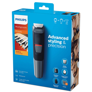 Philips Multigroom 5000 Series, 11 в 1, серебристый/черный - Мультитриммер