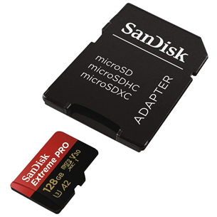 MicroSDXC memory card SanDisk Extreme PRO + adapter (128 GB)