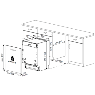 Beko, 13 place settings - Built-in Dishwasher