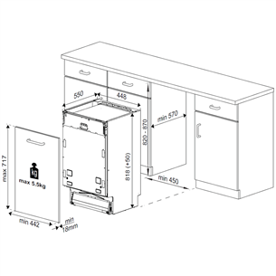 Beko, 11 place settings - Built-in Dishwasher