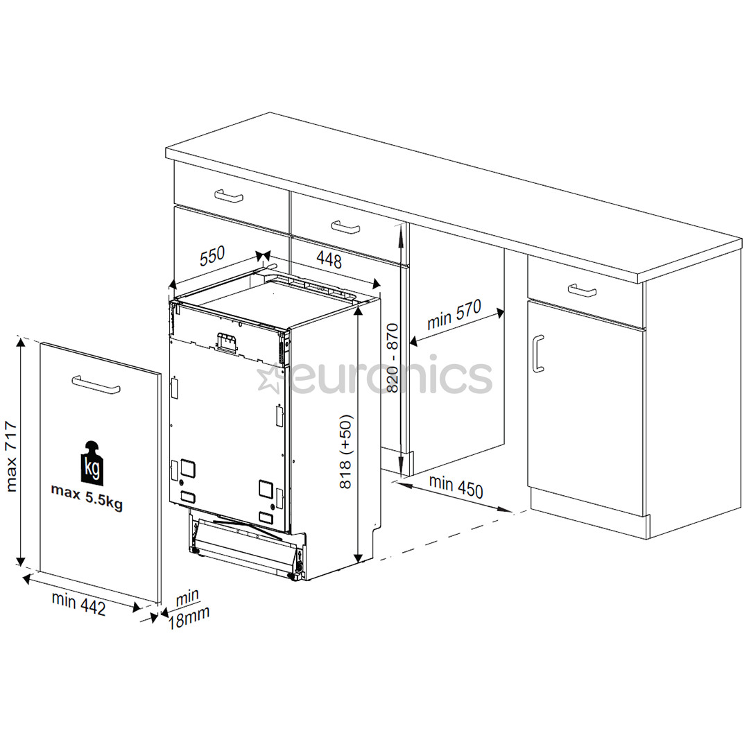 Beko, 11 place settings - Built-in Dishwasher