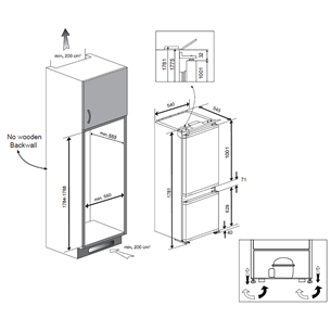 Built-in refrigerator Beko (height: 177cm)