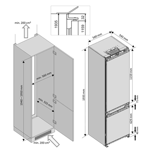 Integreeritav külmik Beko (193,5 cm)