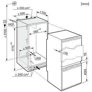 Built - in refrigerator Miele (177 cm)