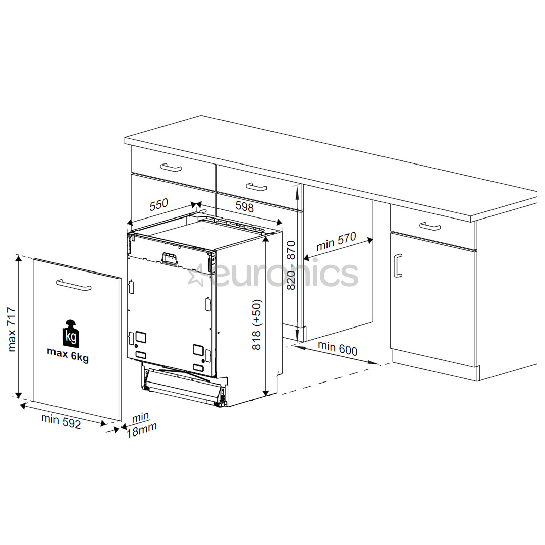 Beko, internal lighting, 14 place settings - Built-in Dishwasher