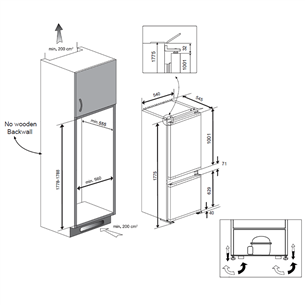 Built-in refrigerator Beko (177 cm)