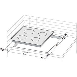 Hansa, width 57.5 cm, black - Built-in ceramic hob