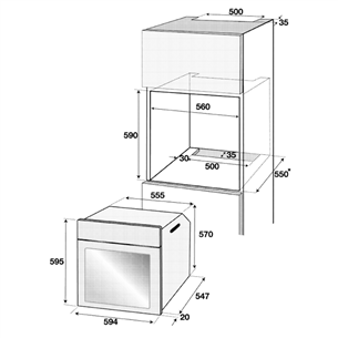 Beko, 71 L, catalytic cleaning, beige - Built-in oven