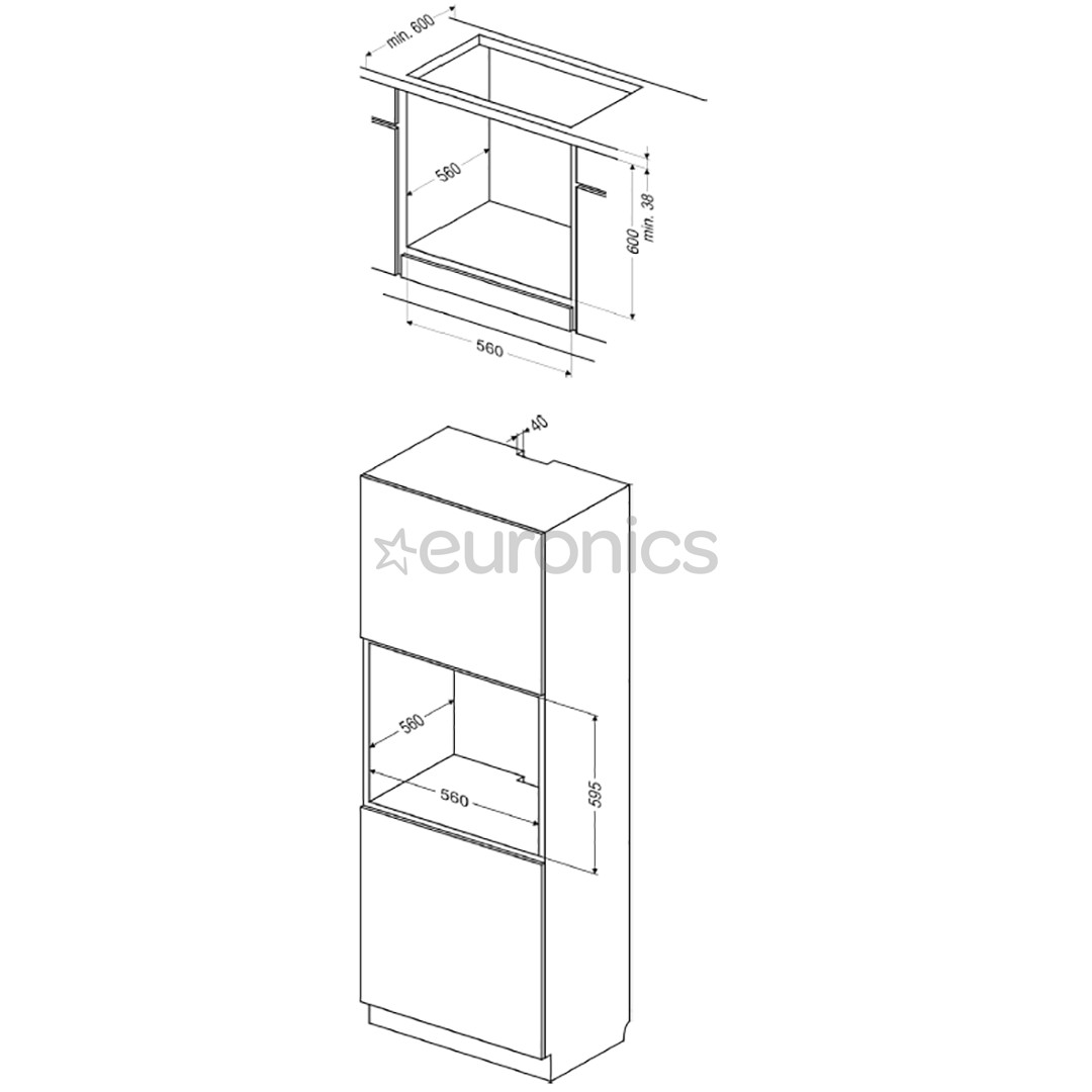 Hansa, 62 L, beež - Integreeritav ahi