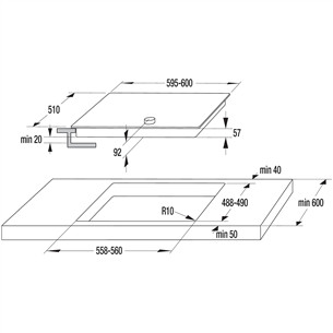 Gorenje, laius 60 cm, raamita, must - Integreeritav induktsioonpliidiplaat