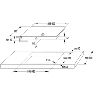 Gorenje, width 60 cm, frameless, black - Built-in Induction Hob