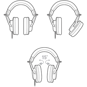 Audio Technica ATH-M20x, must - Üle kõrva kõrvaklapid