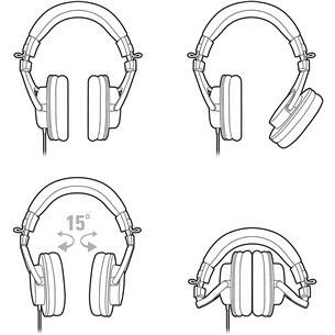 Audio Technica ATH-M30x, must - Üle kõrva kõrvaklapid