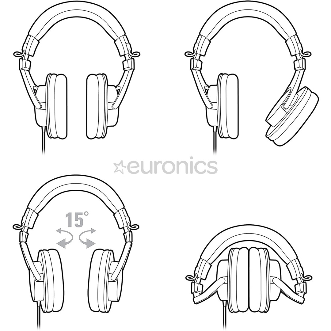 Audio Technica ATH-M30x, must - Üle kõrva kõrvaklapid