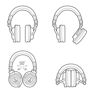 Audio Technica ATH-M50x, must - Üle kõrva kõrvaklapid