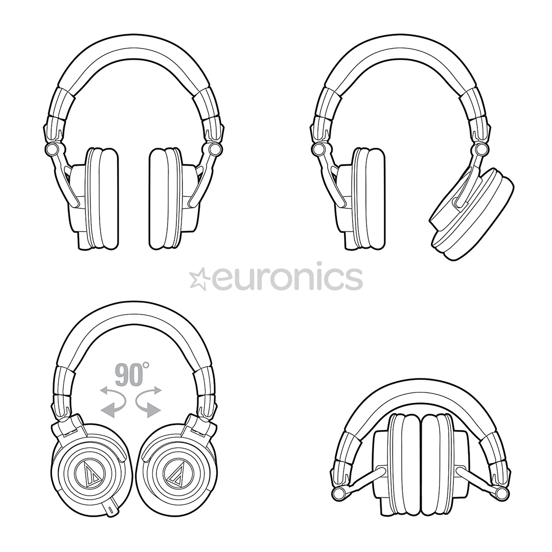 Audio Technica ATH-M50x, valge - Üle kõrva kõrvaklapid