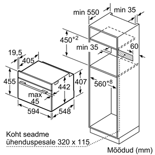 Built-in compact oven Bosch (steam function)