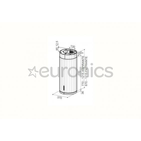 Faber, 600 m³/h, width 37 cm, white - Island Cooker Hood