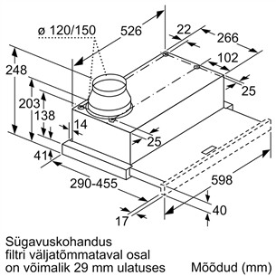 Built-in hood Bosch (400 m³/h)