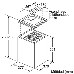 Island cooker hood Bosch (510 m³/h)