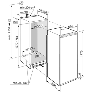 Built-in refrigerator Liebherr (178 cm)