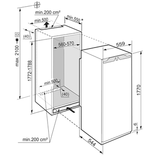 Интегрируемый холодильник Liebherr (178 см)