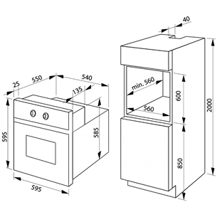 Built-in oven Hansa / 66 L