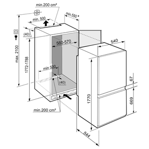 Built-in refrigerator Liebherr (178 cm)