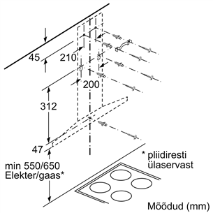 Bosch, 610 m³/h, width 90 cm, inox - Cooker Hood