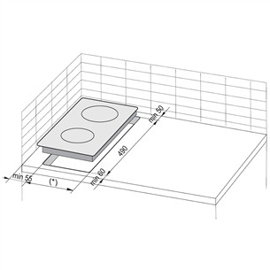 Hansa, width 30 cm, frameless, black - Built-in Ceramic Hob
