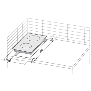 Hansa, laius 30 cm, raamita, must - Integreeritav keraamiline pliidiplaat