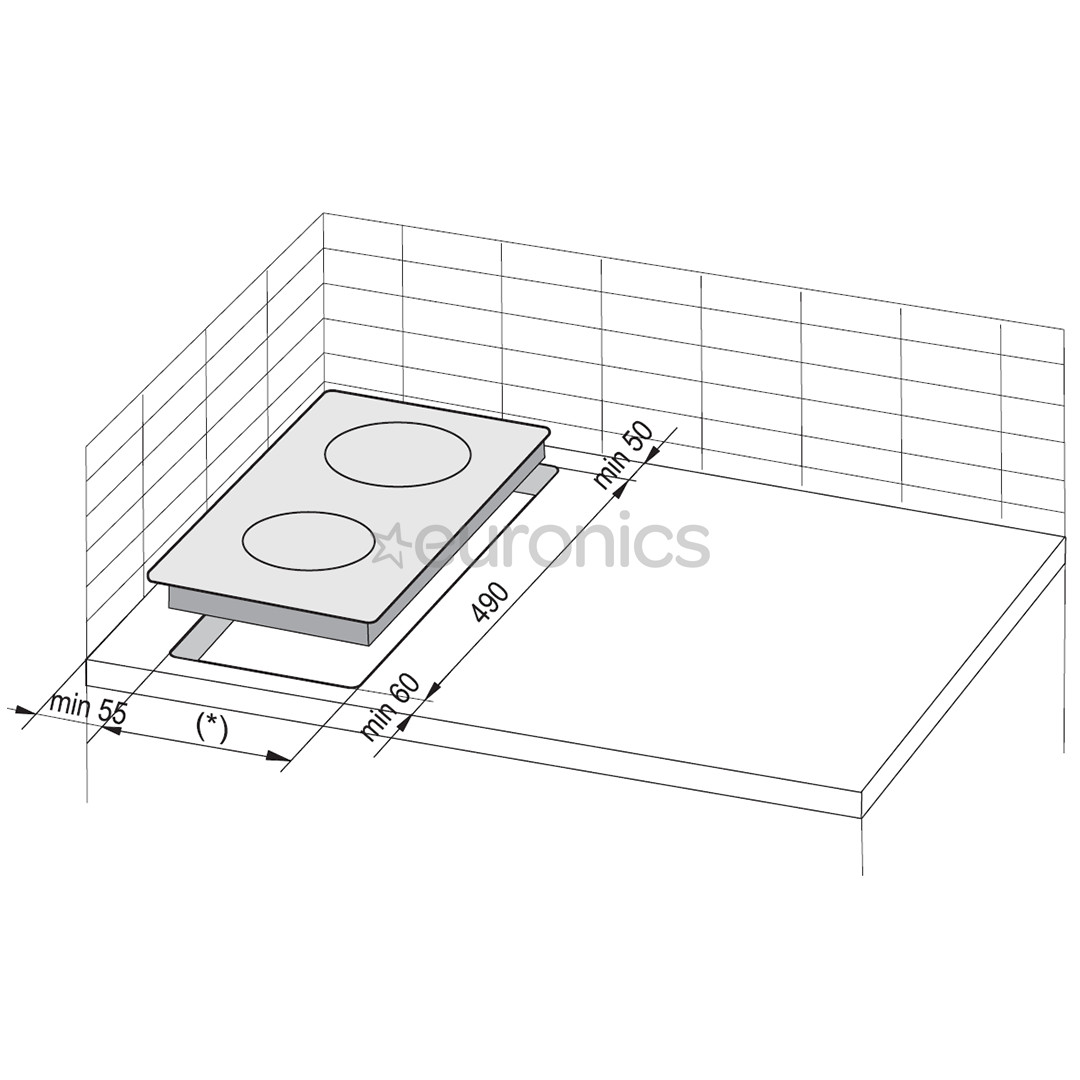 Hansa, width 30 cm, frameless, black - Built-in Ceramic Hob