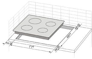 Hansa, laius 57,5 cm, terasraamiga, must - Integreeritav keraamiline pliidiplaat