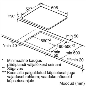 Integreeritav induktsioonpliidiplaat Bosch